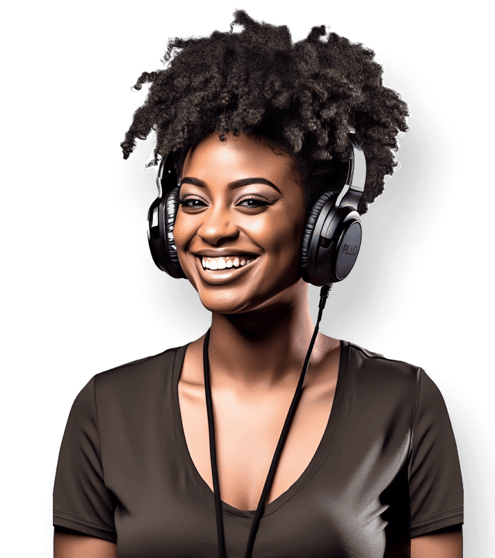 Customer care lady smiling