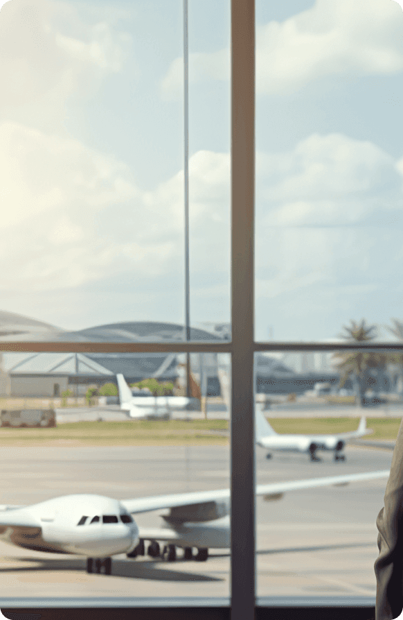 A view of aeroplanes in the airport