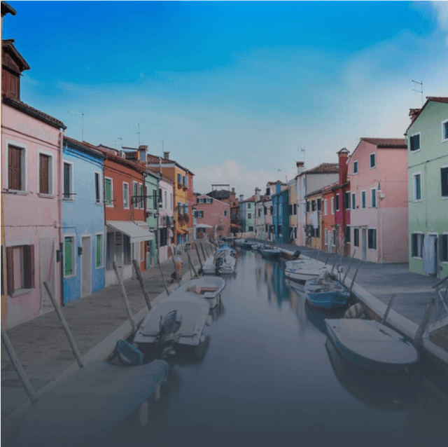 View of a city with water between